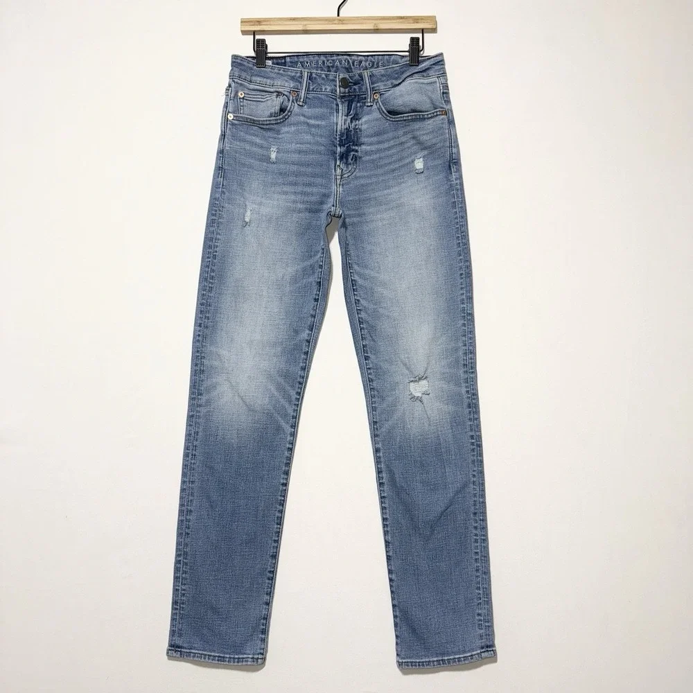 American Eagle Airflex Jeans Mens 29x32 Athletic Straight Distressed Stretch